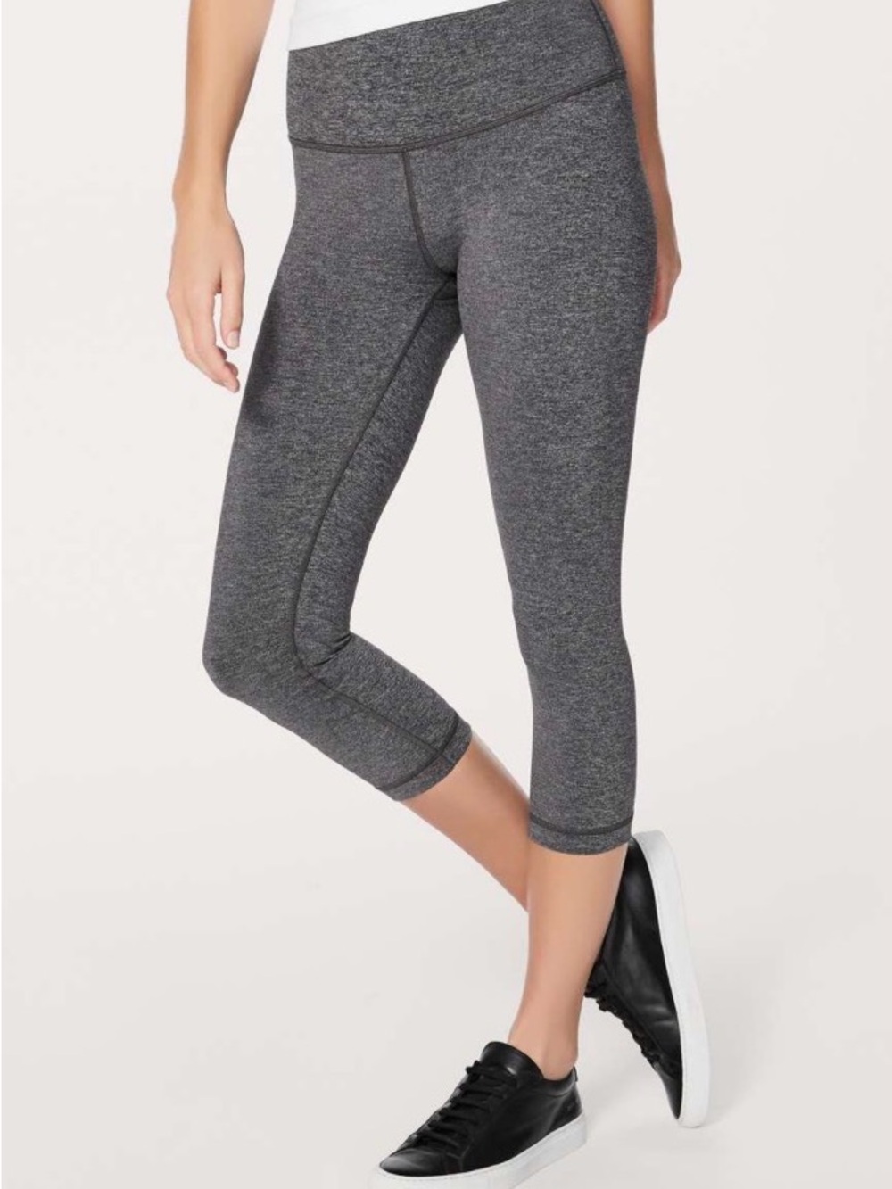 Lululemon Wunder Under Heather Gray Cropped Leggings, Sz 12